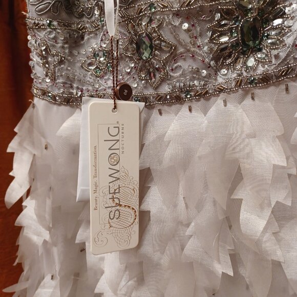 Sue Wong Beaded Gatsby Feather Dress size 14 - Picture 10 of 16